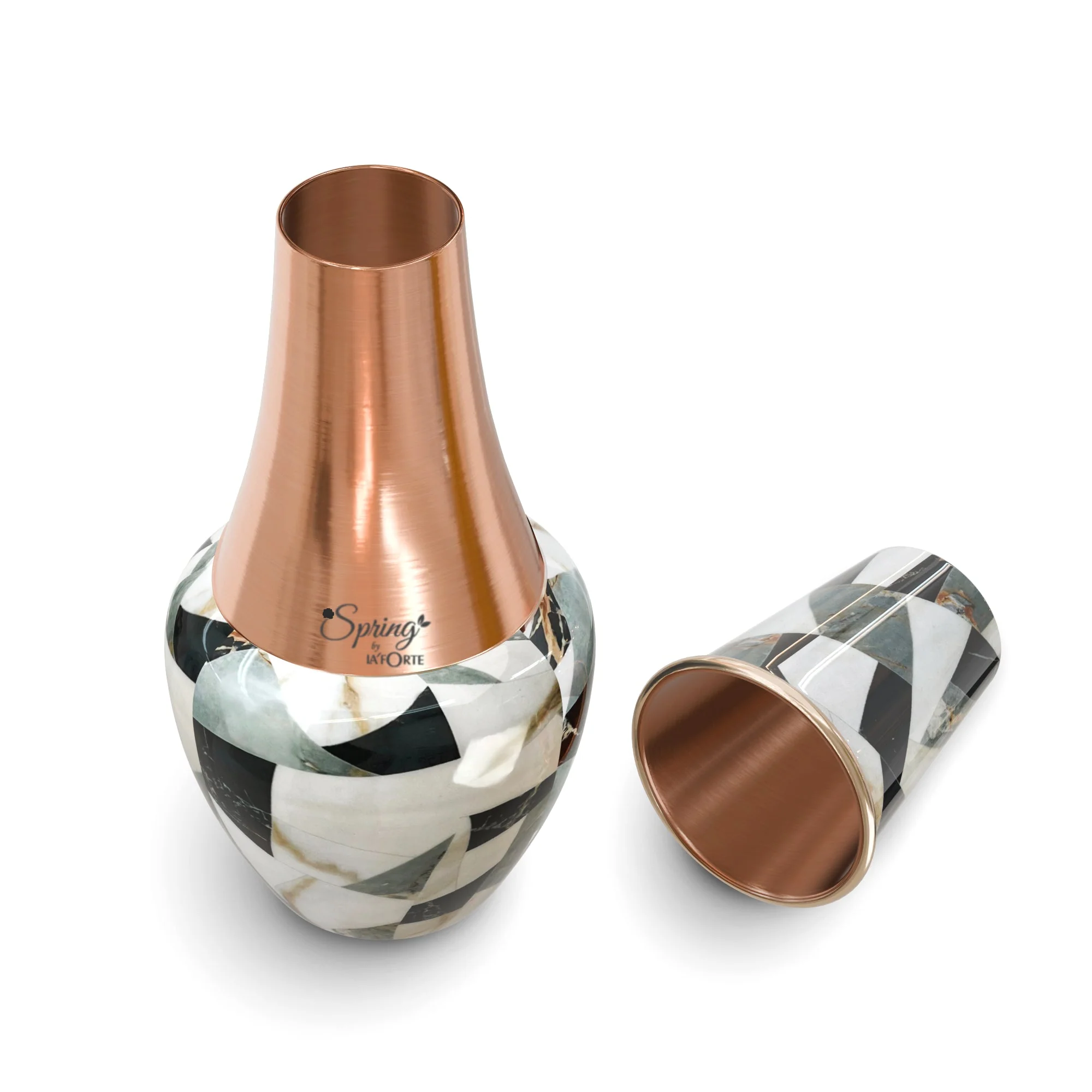 LA'FORTE Copper Bottle Venus Jar 1400 ml (Marble) - Image 4