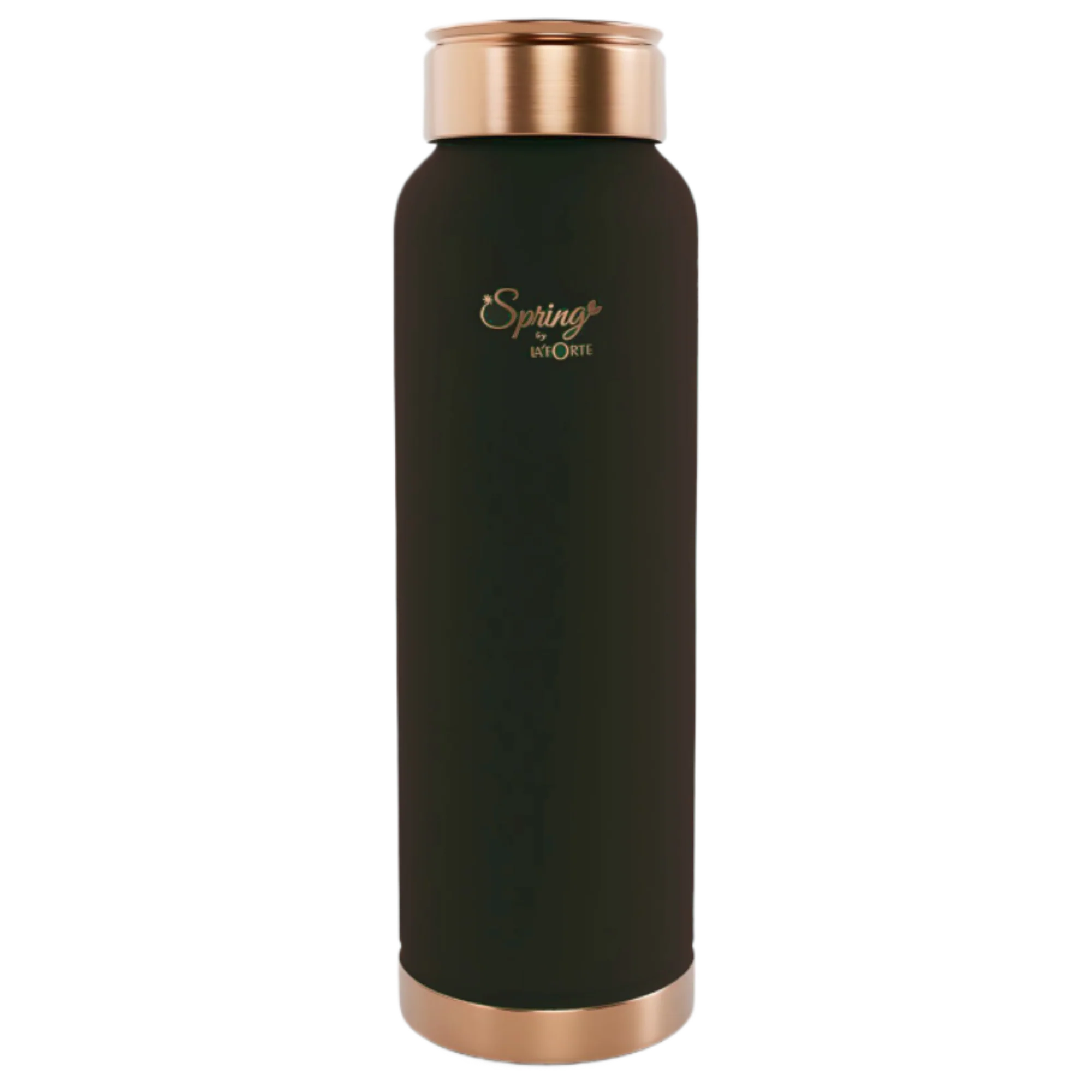 LA'FORTE Copper Water Bottle, Pure, 1000 ml Coffee Black