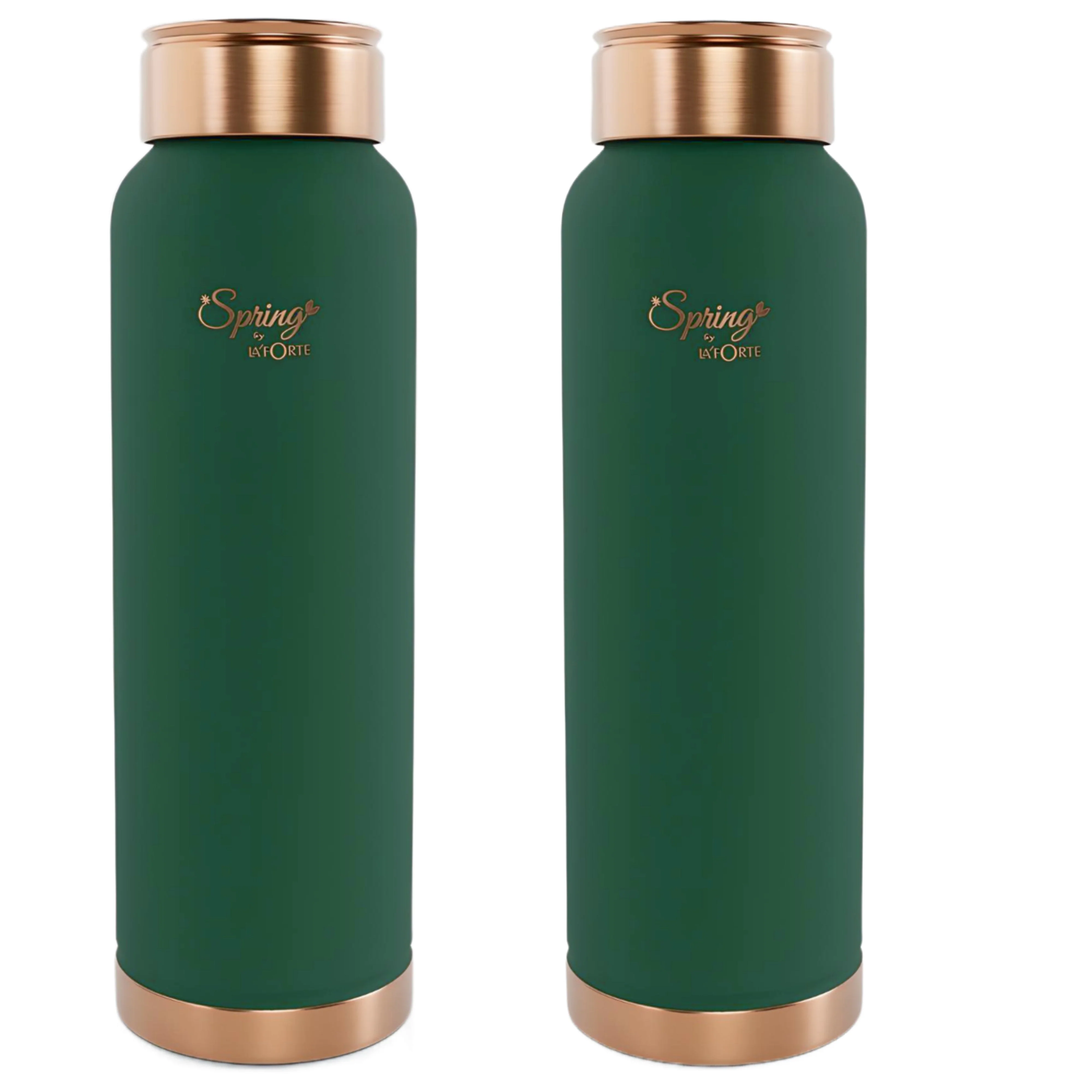 LA'FORTE Copper Water Bottle, Pure, 1000 ml Sea Green - Image 10
