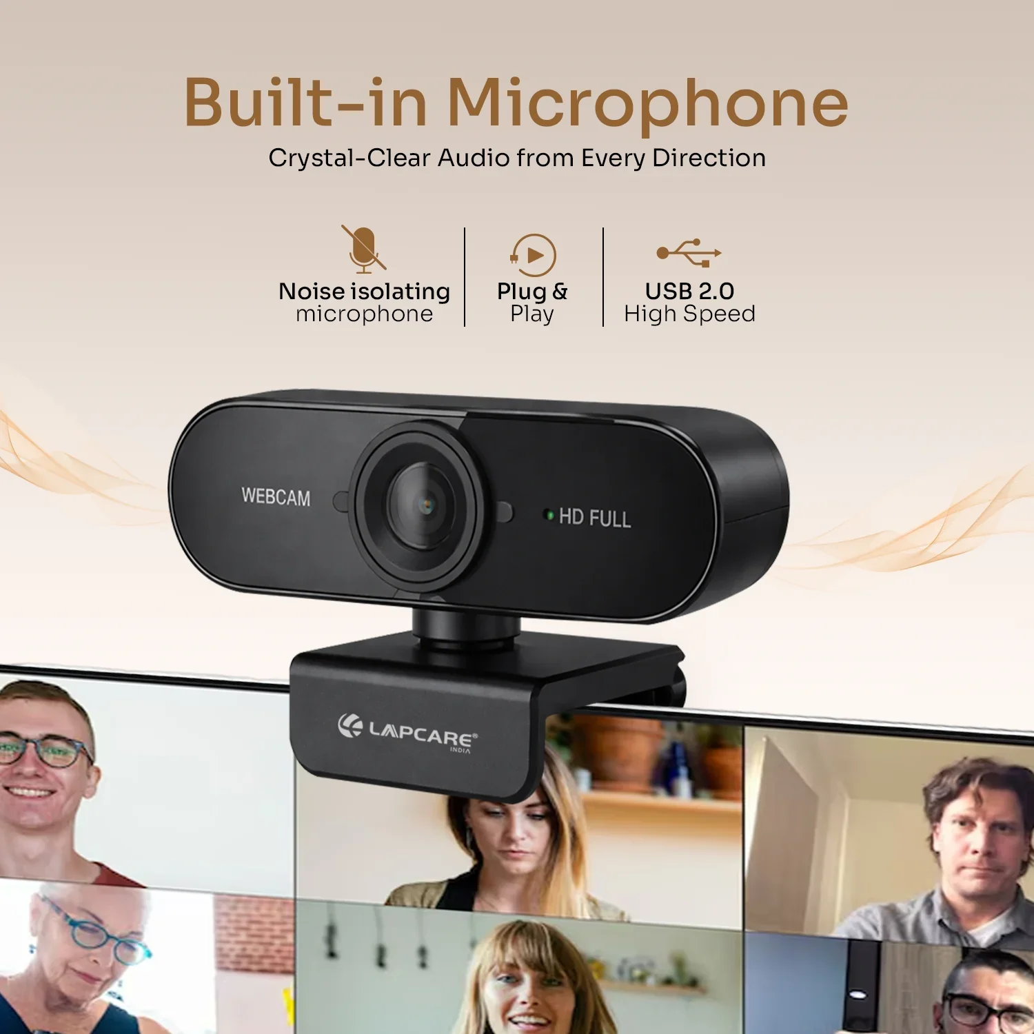 Lapcam 5MP Webcam + Noise Cancel Mic - Image 3