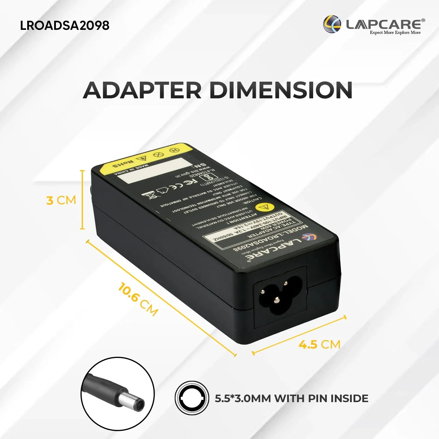 Laptop adaptor Compatible for Samsung 19V/3.16Amp - Image 3