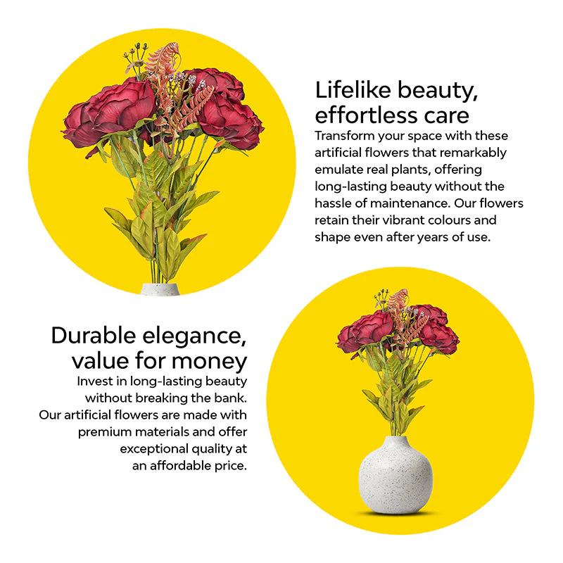 Large Peony Blooms Artificial Flowers - Image 7