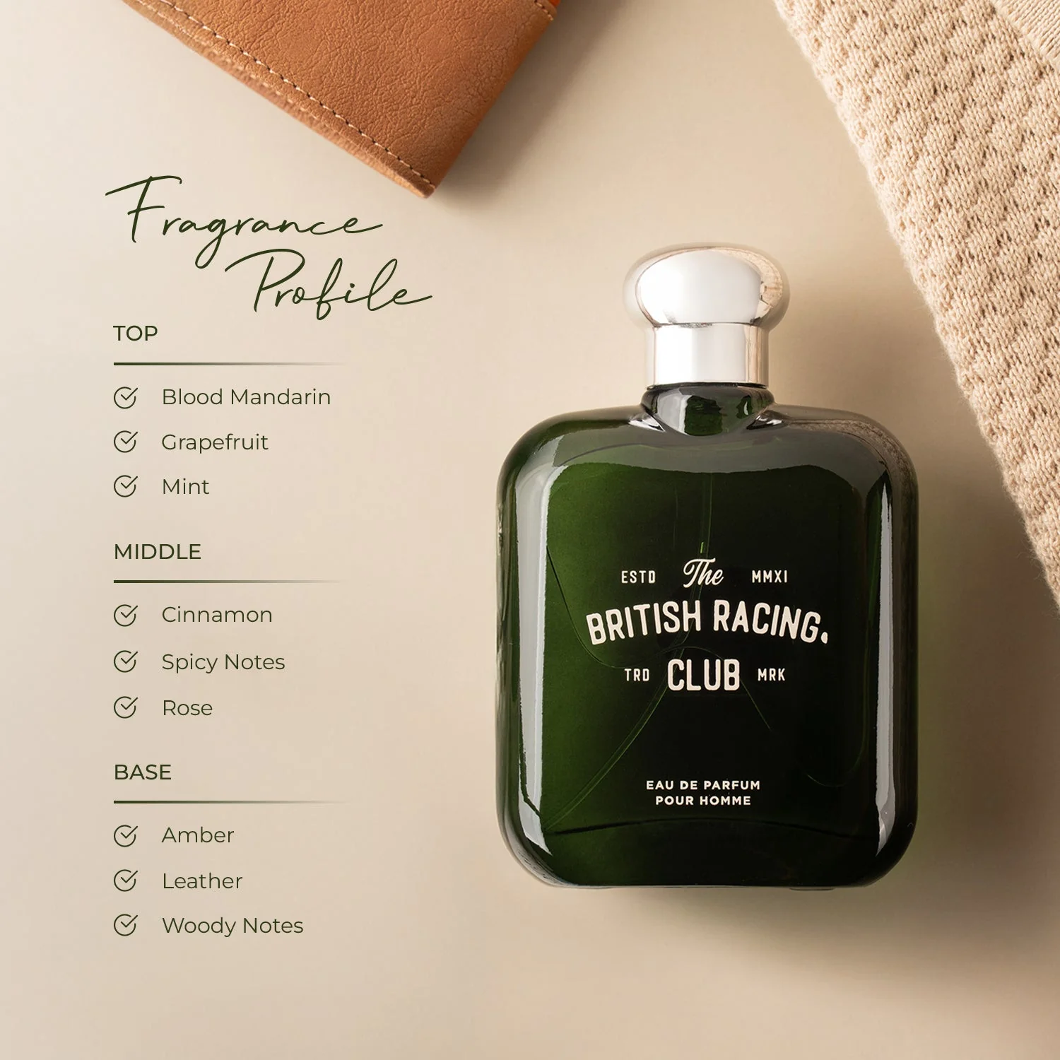 Laurelle London The British Racing Club Green Perfume For Men 100ml -SALE - Image 3