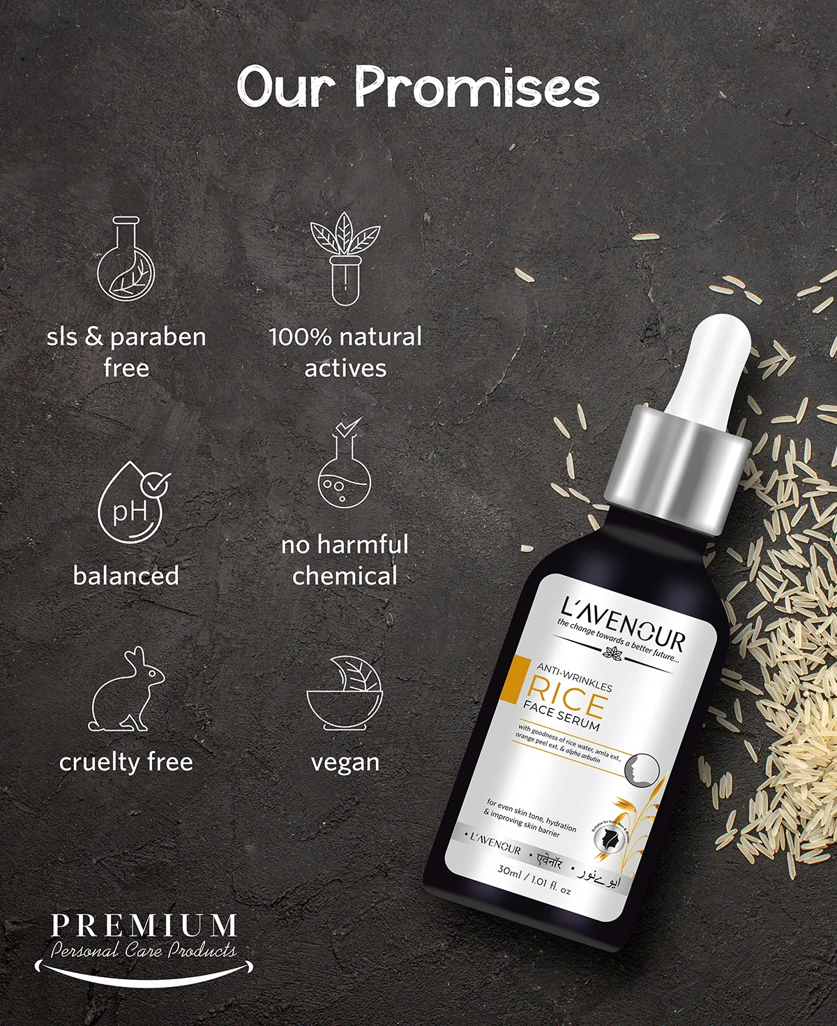 L'avenour Anti-Wrinkle Rice Face Serum - 30ml - Image 4