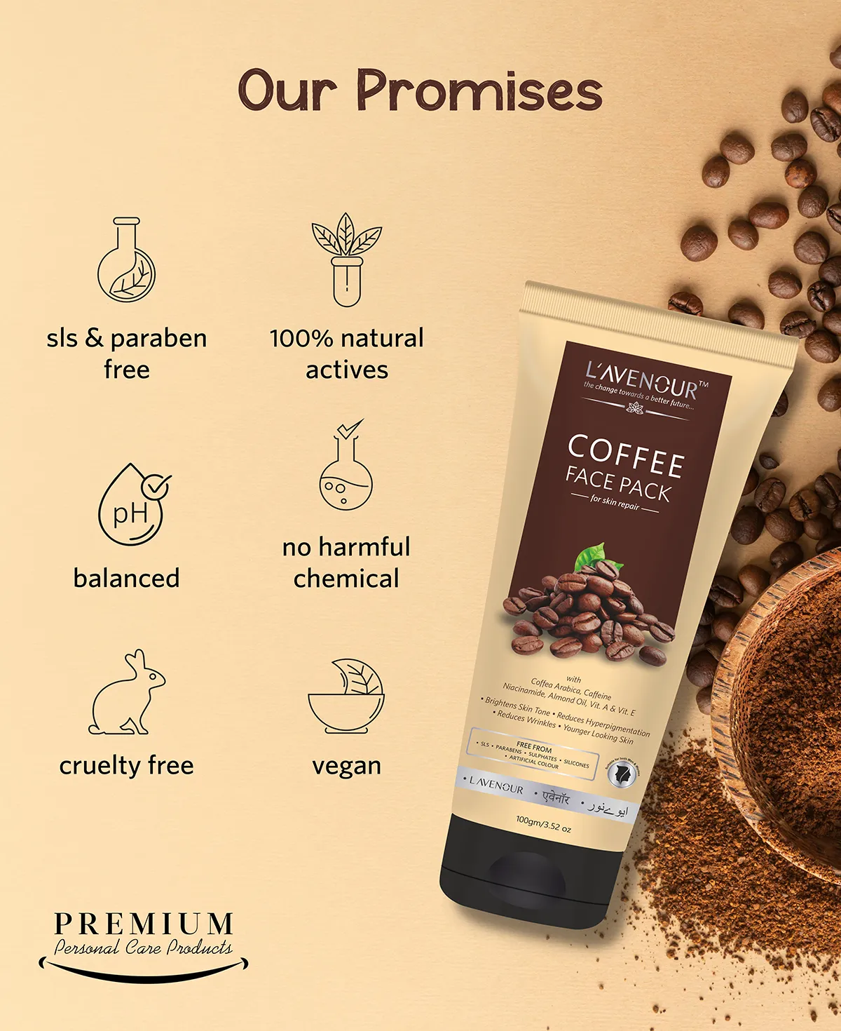 L'avenour Coffee Face Pack - 100 gm - Image 4