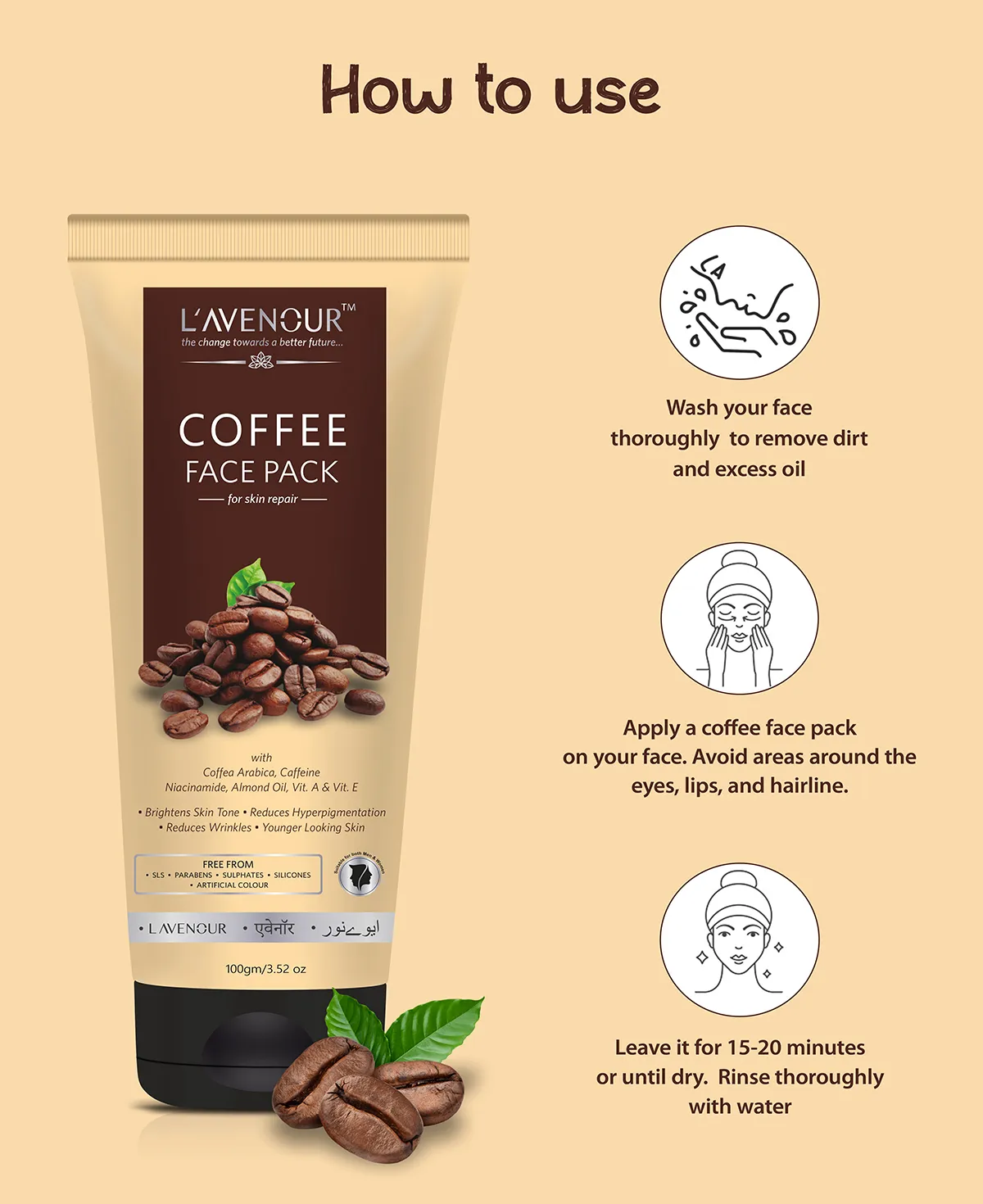 L'avenour Coffee Face Pack - 100 gm - Image 5