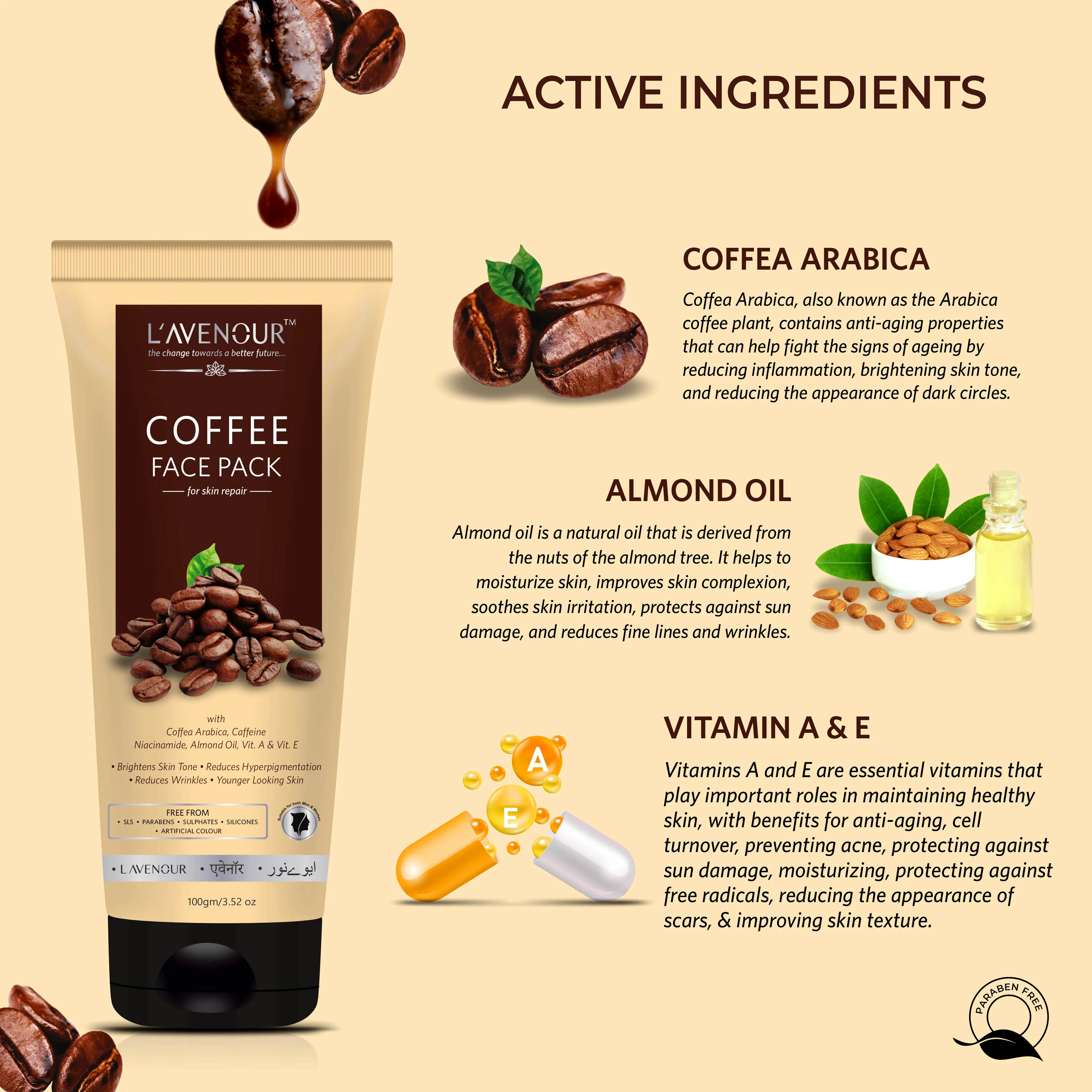 L'avenour Coffee Face Pack & Scrub Combo - Image 2