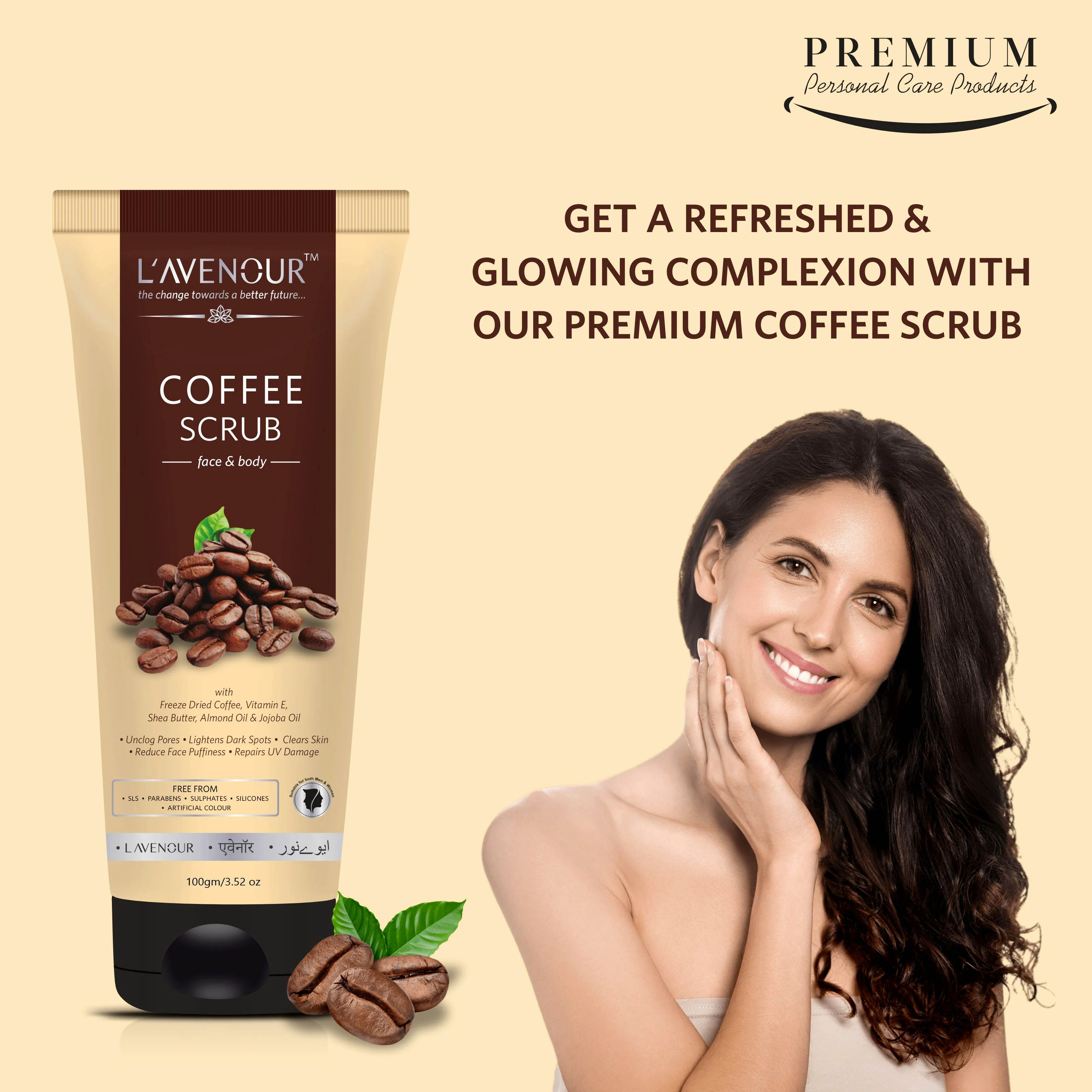 L'avenour Coffee Face Pack & Scrub Combo - Image 4