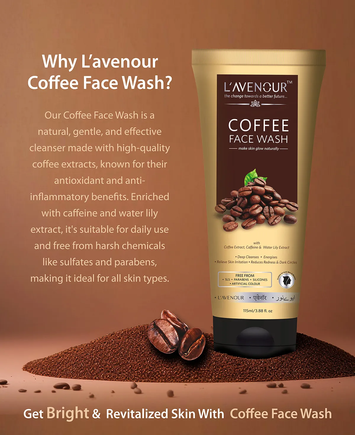 L'avenour Coffee Face Wash - 115 ml - Image 3