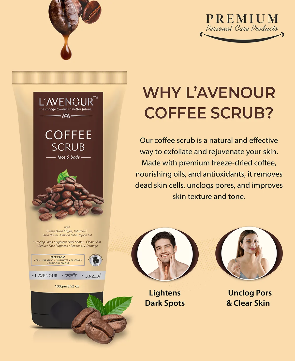 L'avenour Coffee Scrub for Face & Body - 100 g - Image 3