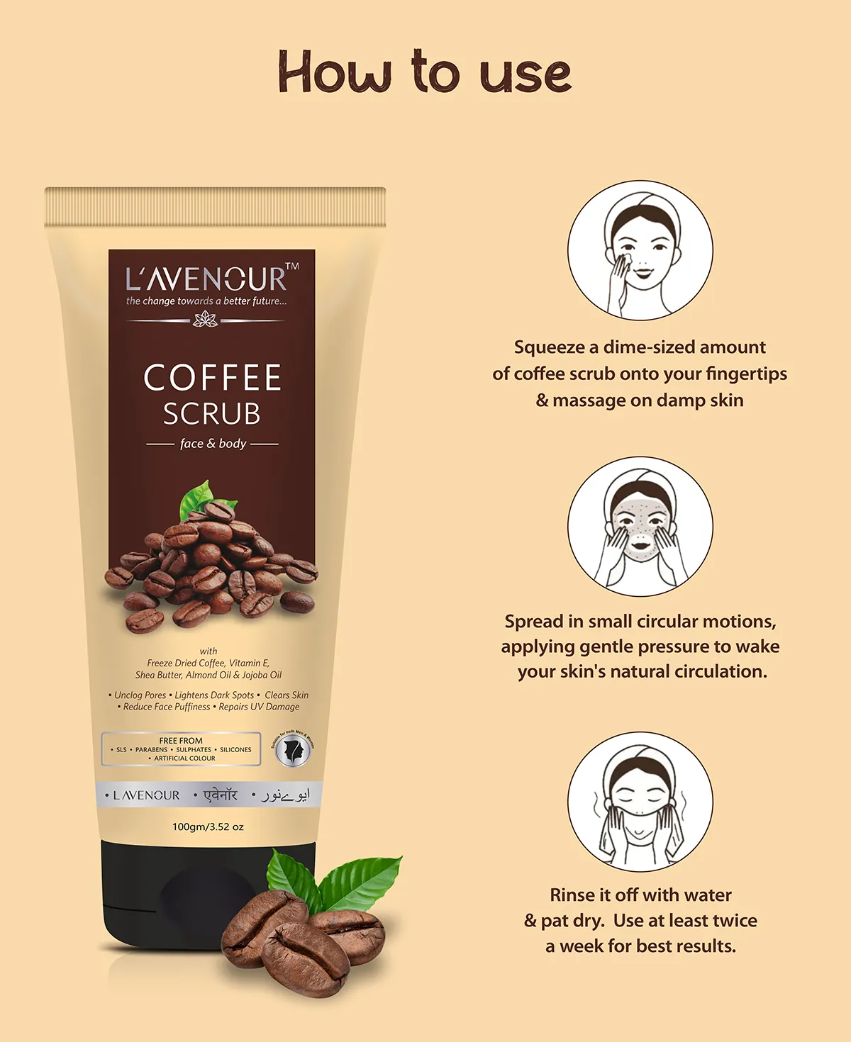 L'avenour Coffee Scrub for Face & Body - 100 g - Image 5