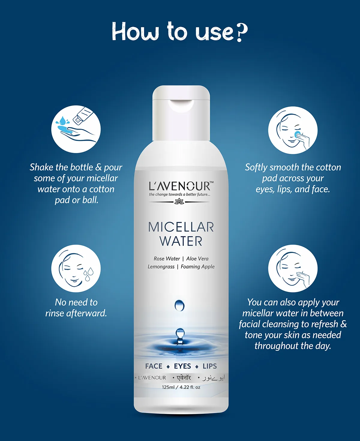 L'avenour Micellar Cleansing Water - 125ml - Image 4