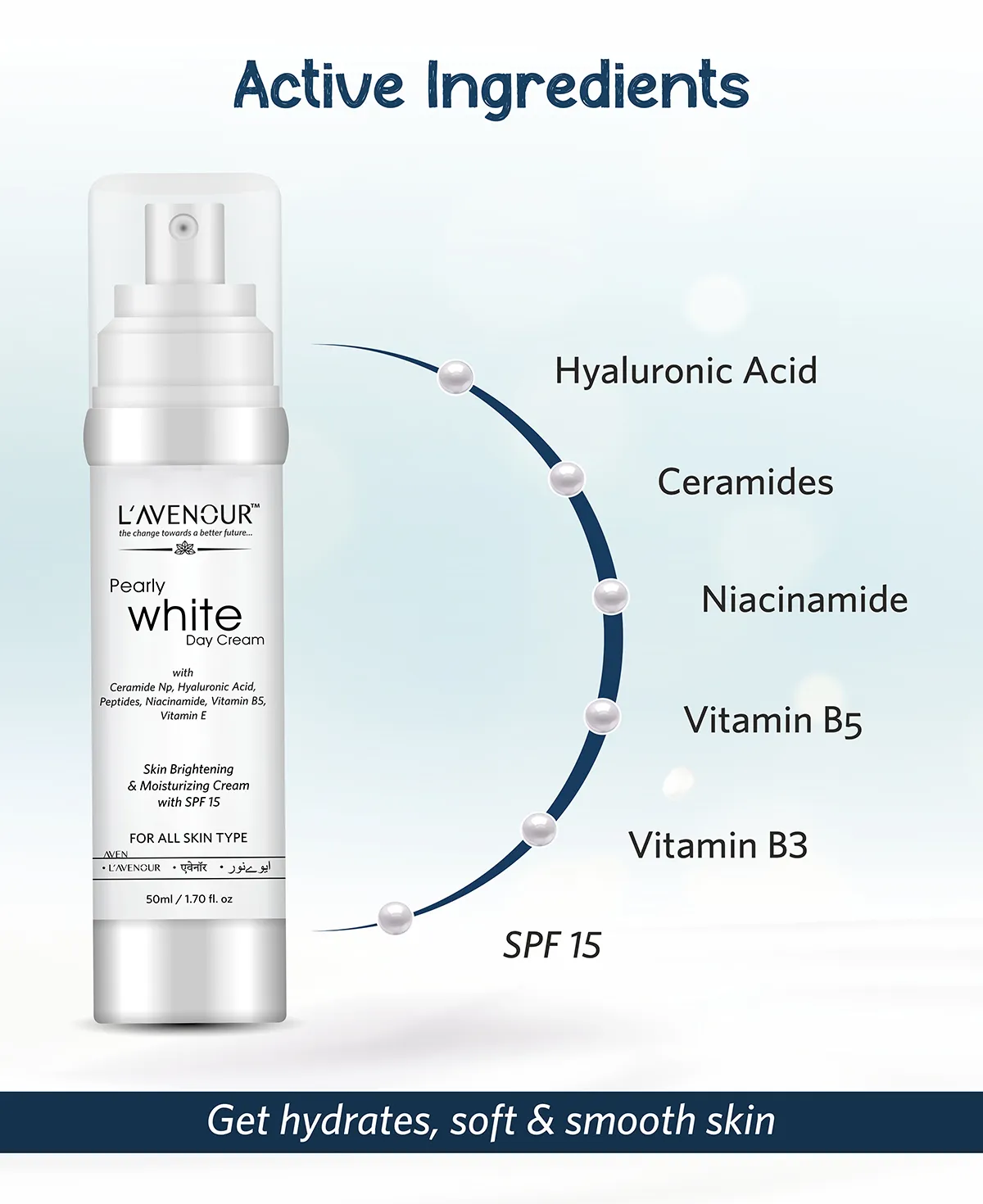 L'avenour Pearly White Day Cream with SPF 15 - 50 ml - Image 2