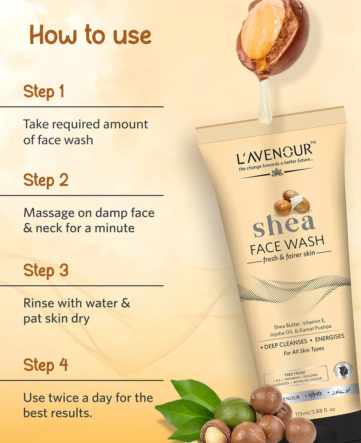 L'avenour Shea Face Wash - 115 ml - Image 5