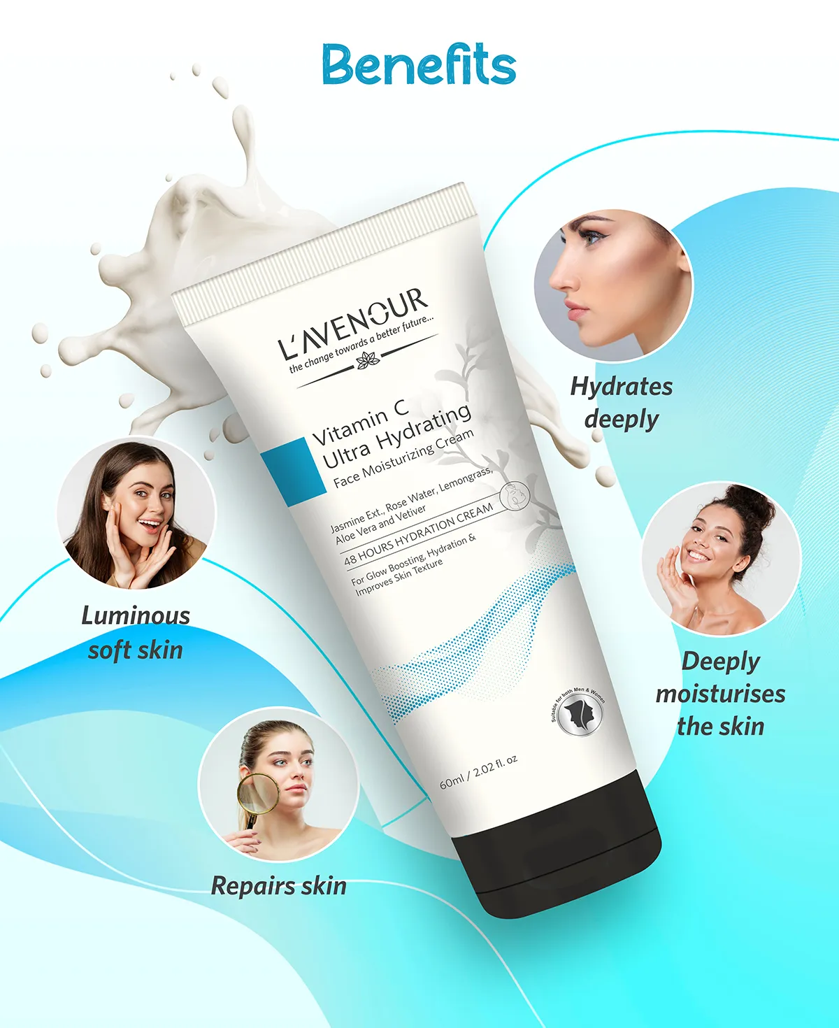 L'avenour Vitamin C Ultra Hydrating Face Moisturizing Cream - 60 ml - Image 3