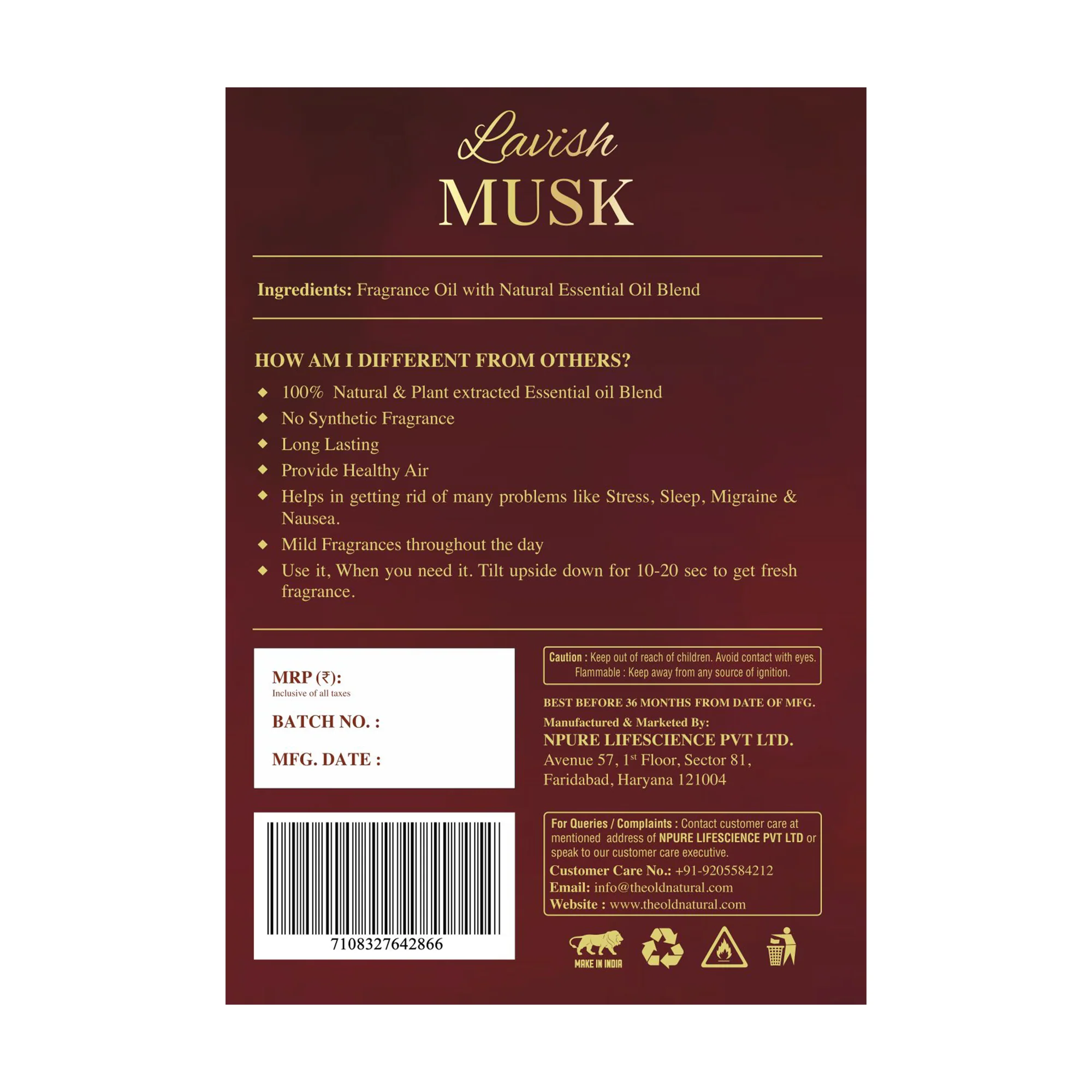 Lavish Musk Car  Air Freshener, 10ml - Image 7