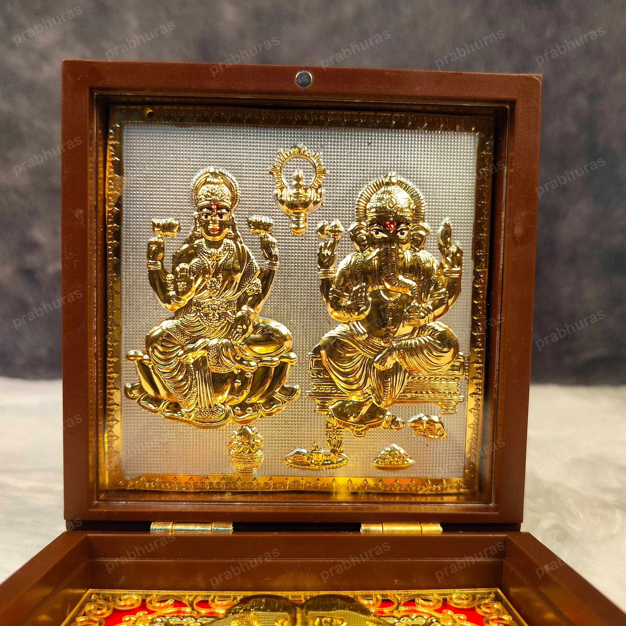 Laxmi Ganesh Pocket Temple (24 Karat Gold Coated) - Image 14