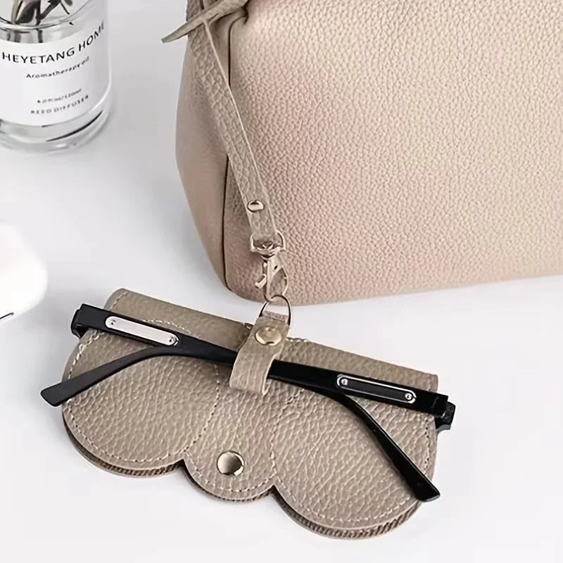 Leather Sunglasses Case Portable PU Compact Eyeglasses Travel Case 1 pc - Image 5
