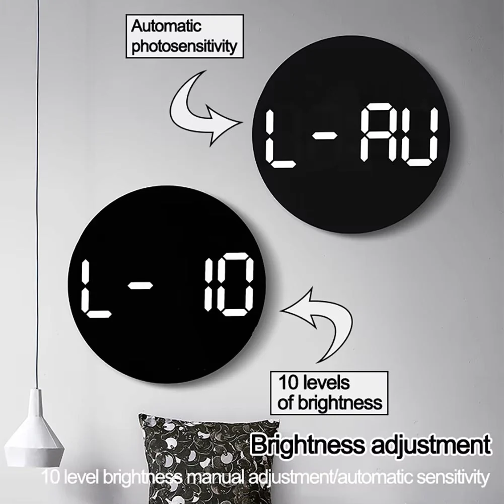 LED Digital Wall Clock With Temperature And Date For Home 1 pc - Image 3