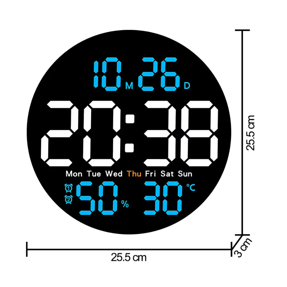 LED Digital Wall Clock With Temperature And Date For Home 1 pc - Image 5