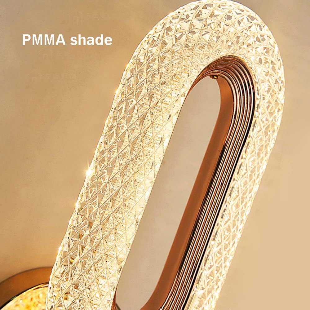 Led Glass Crystal Oval Golden Metal Wall Light - Image 7