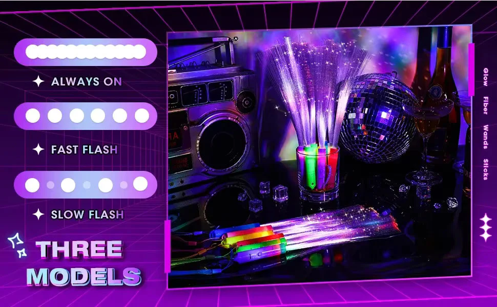 LED Glow Fiber Wand Sticks Glow-In-The-Dark Fiber Optic Party Props  1pc - Image 3