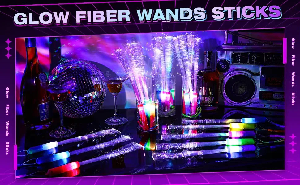 LED Glow Fiber Wand Sticks Glow-In-The-Dark Fiber Optic Party Props  1pc - Image 6