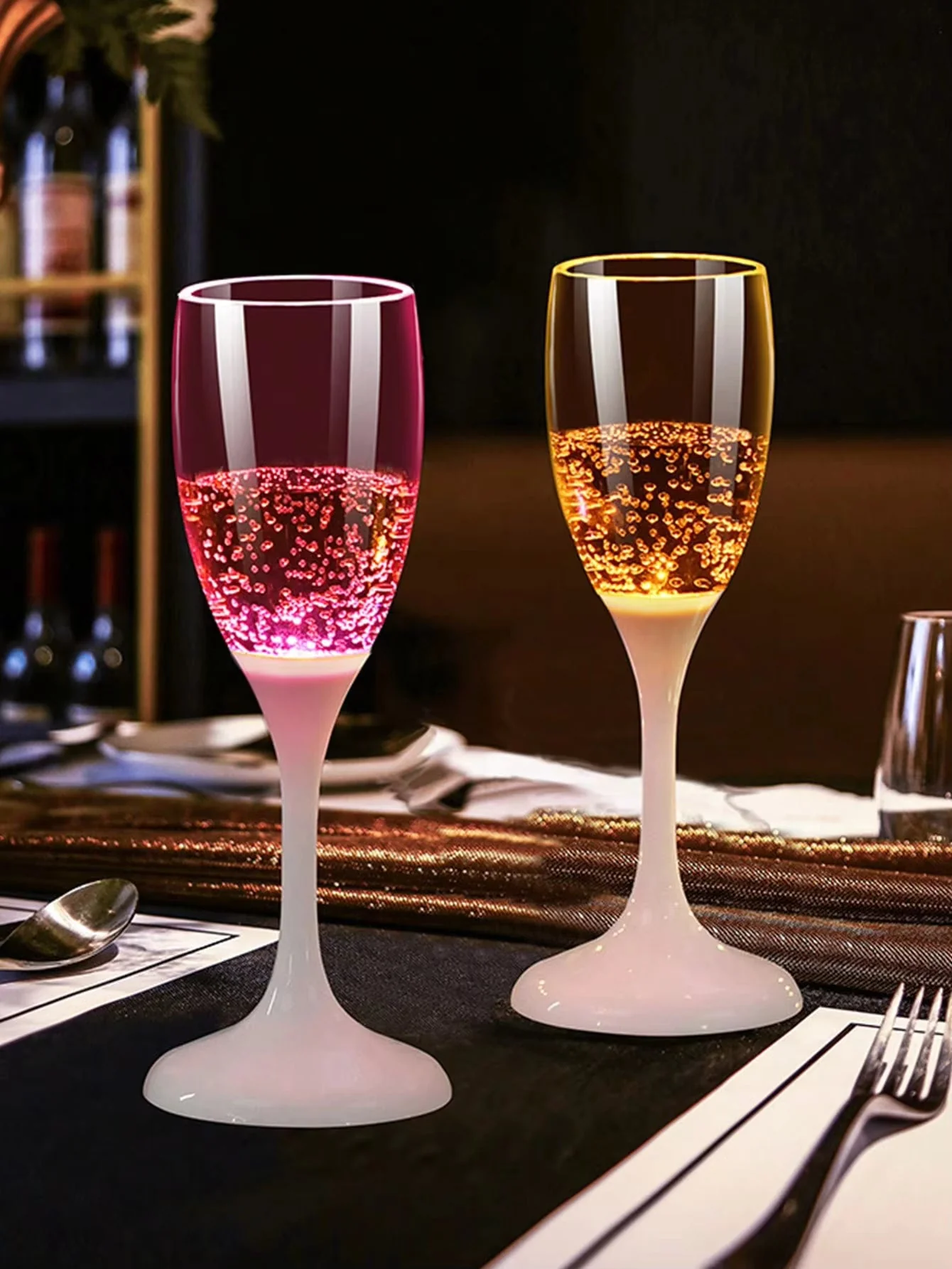LED Glowing Cocktail Glasses Color-Changing Battery-Operated Cups For Nightclubs, Parties pack of 6 - Image 2