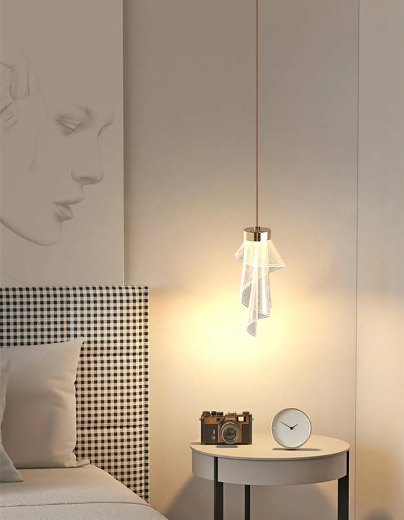 led Gold Acrylic Pendant Ceiling Lamp Light - Warm White