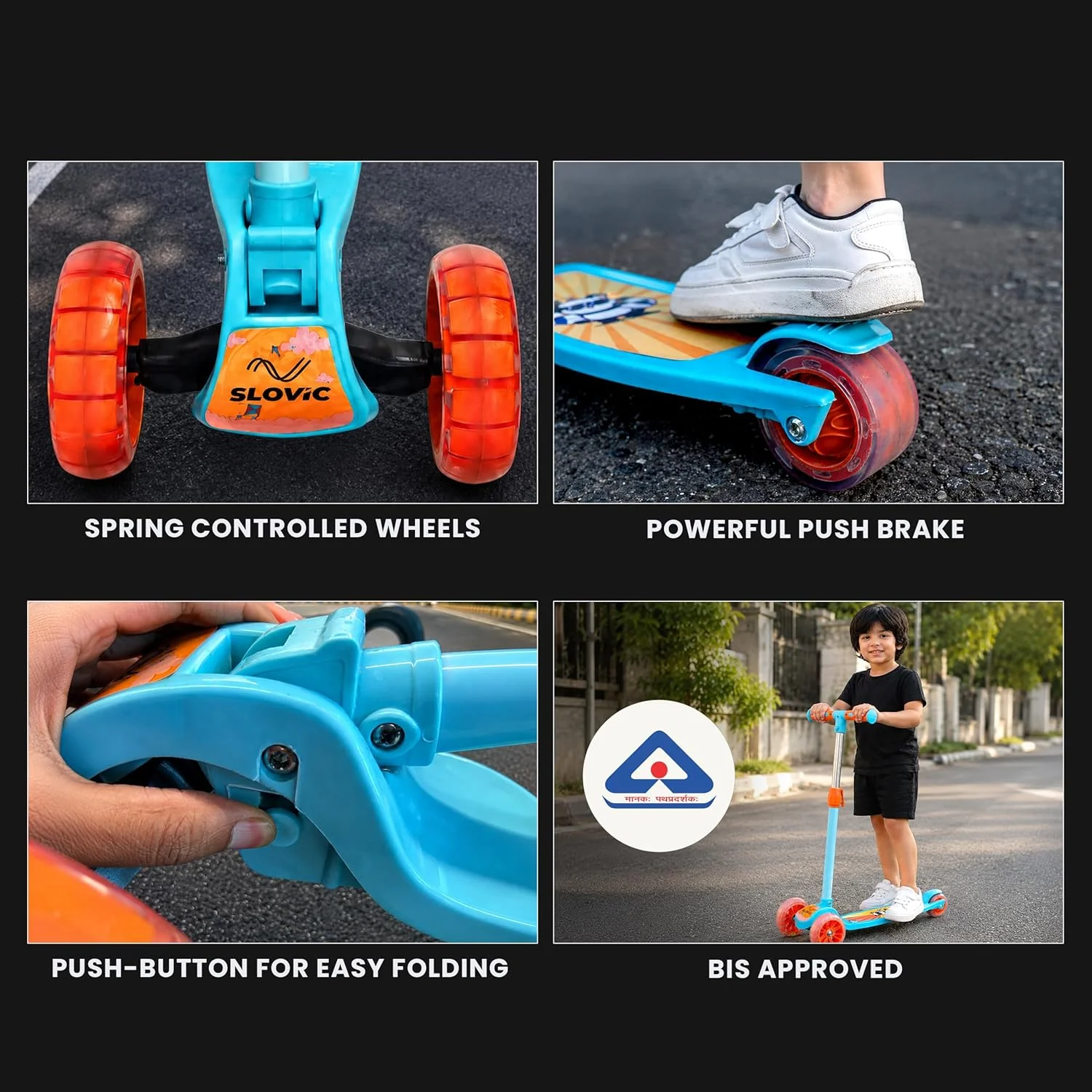 LED Kick Scooter - 3-Wheel, Adjustable & Foldable - Image 4