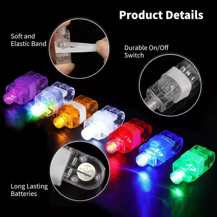 LED Laser Finger Lights Glow-In-The-Dark Finger Flashlights 4pcs/set - Image 6