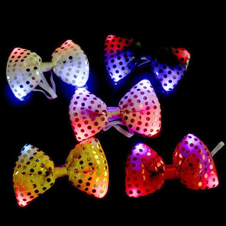 LED Party Bow Tie Flashing Sequin Bow Tie For Party, Weddings Night Events 1 PC