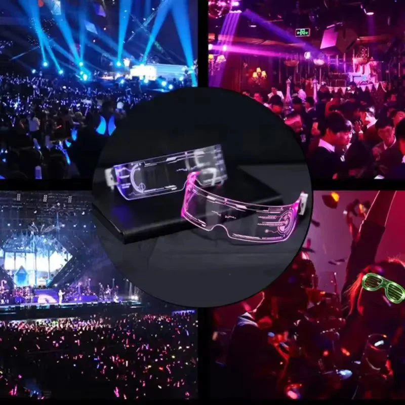 LED Wireless Luminous Party Glasses Neon Flashing Eyewear For Night Bar Party 1pc - Image 4
