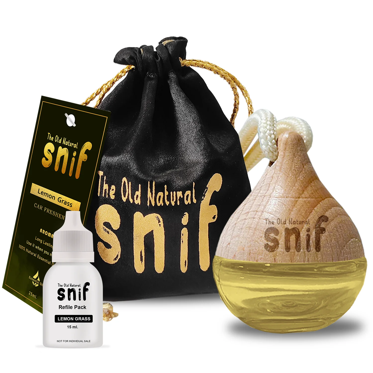 Lemon Grass Car Air Freshener with Essential Oil (Pack of 1) - Image 2
