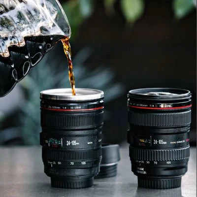 LensBrew: DSLR Camera Lens Coffee Mug with Lid & Stainless Steel Insulated Interior for Hot & Cold Drinks - Image 2
