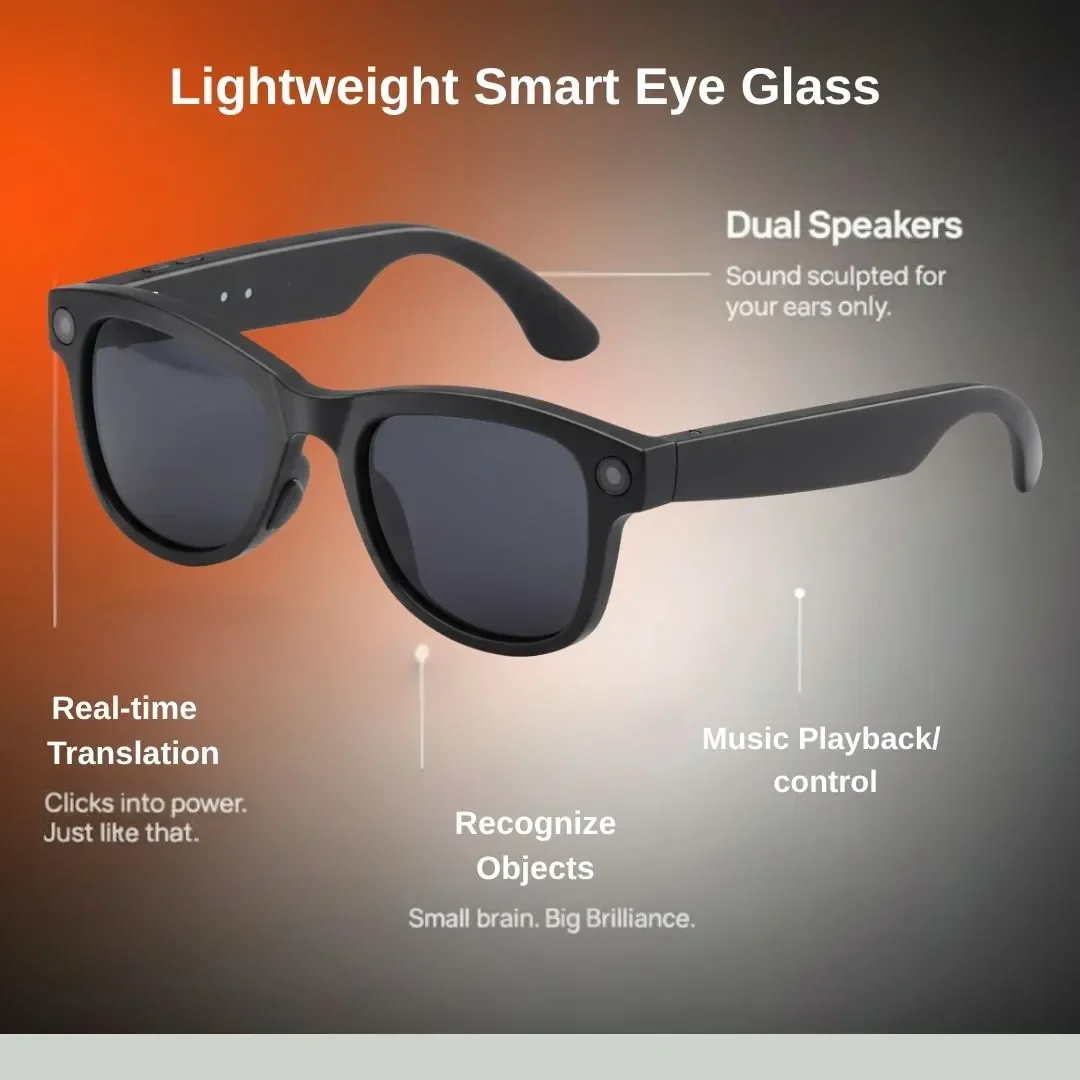 LensWave AI Smartglasses | Dual 8MP Cameras | Touch + Voice Controls - Image 2