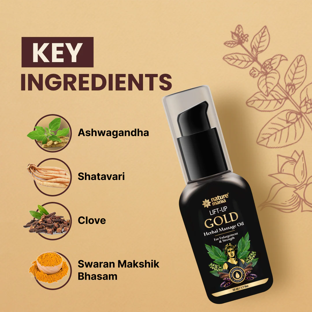 Lift-up Gold Herbal Massage Oil For Men-Enjoy Better Intimacy - Image 3