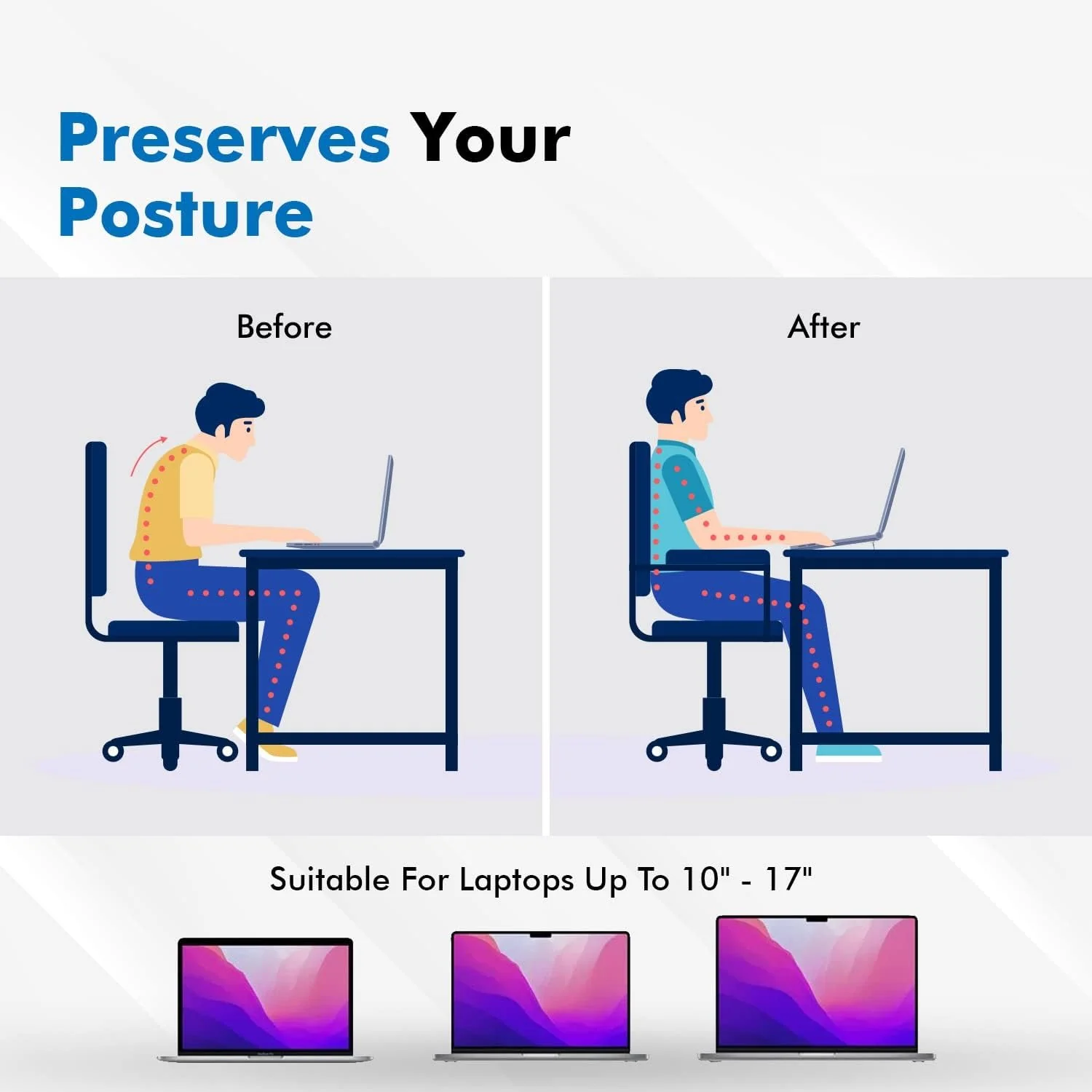LiftUp: Foldable Slim Laptop Kickstand Legs, Convenient Ergonomic Laptop Stand with Anti-Slip Base for Office & Home Use - Image 5