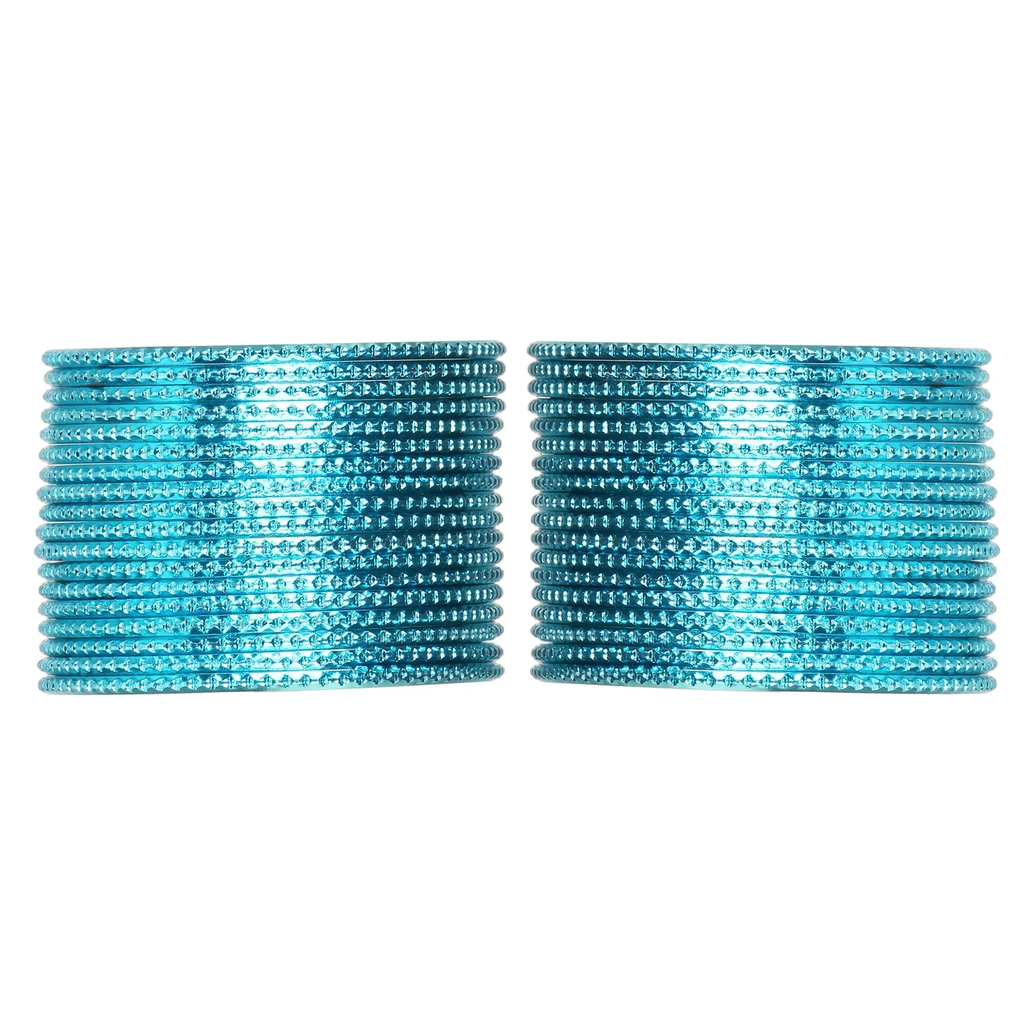 Light Blue Metal Bangles Set (36 Pcs) – Classic & Versatile - Image 3