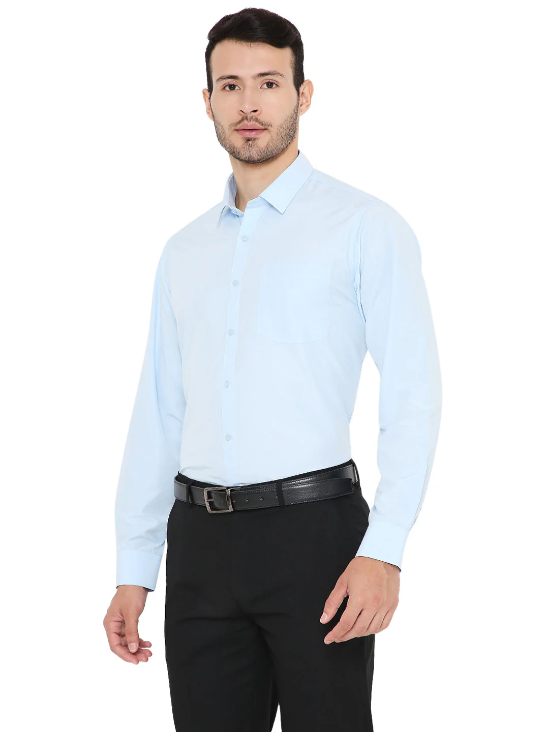 Light Blue Solid | Slim Fit | Formal Shirt - Image 3