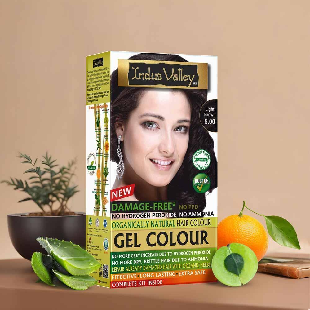 Light Brown Damage Free Gel Hair Color Single Application Trial Pack