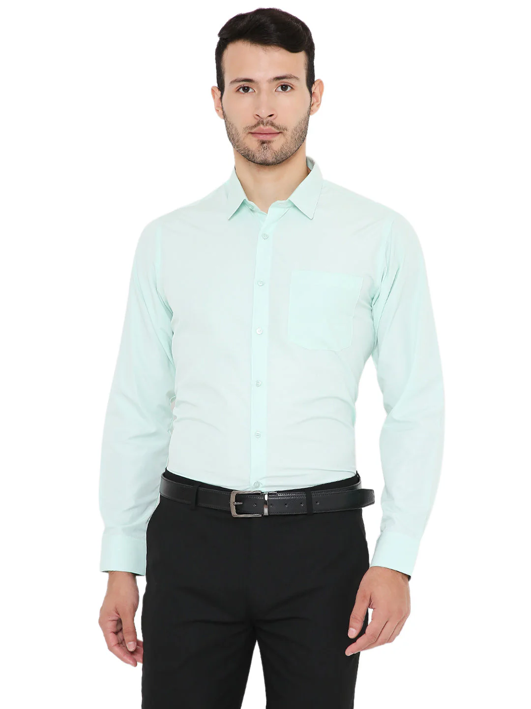 Light Green Solid | Slim Fit | Formal Shirt