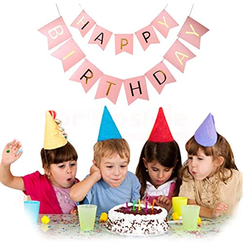 Light Pink And Gold Happy Birthday Banner (3 Meters) - Image 2
