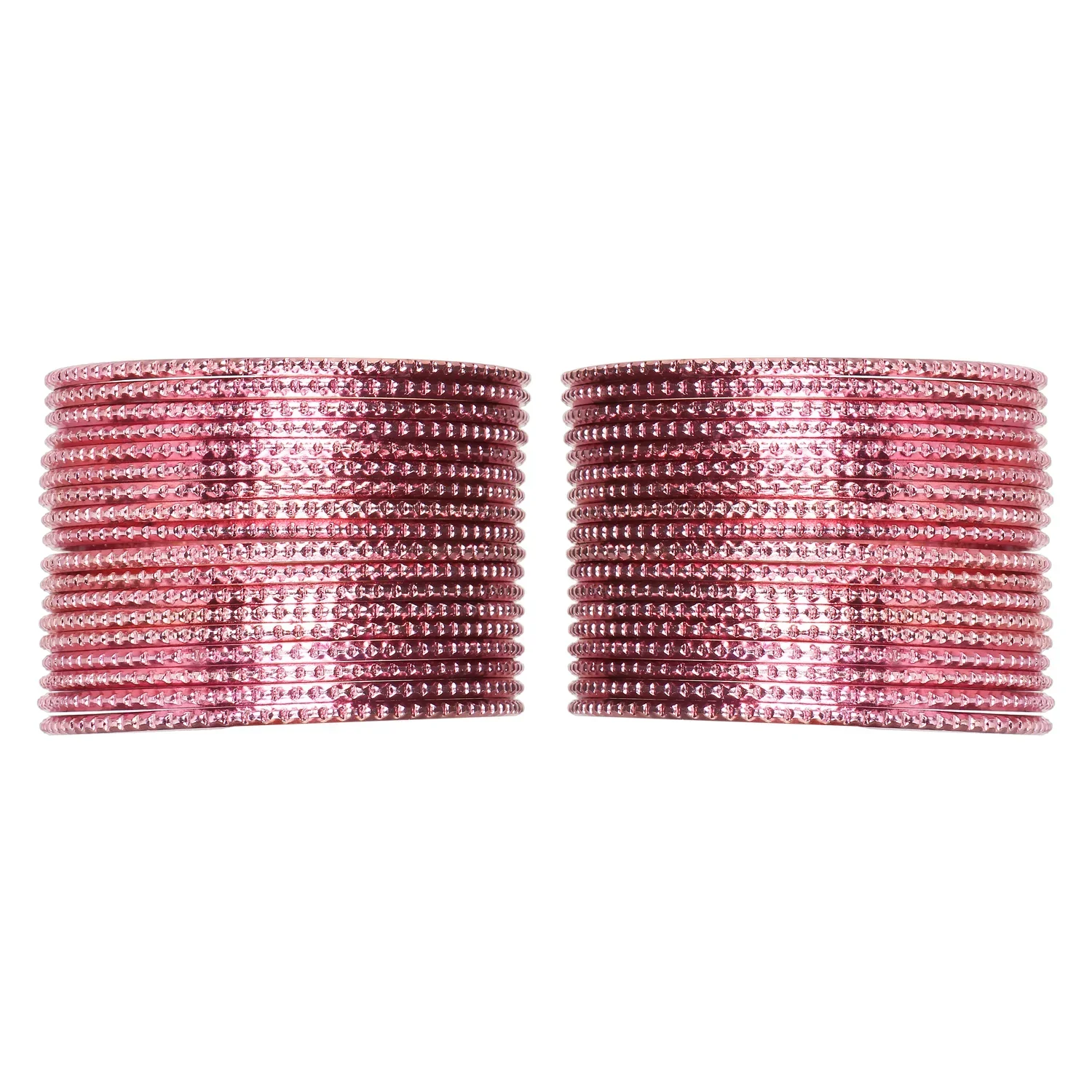 Light Pink Metal Bangles Set (36 Pcs) – Soft & Stylish Jewelry - Image 3