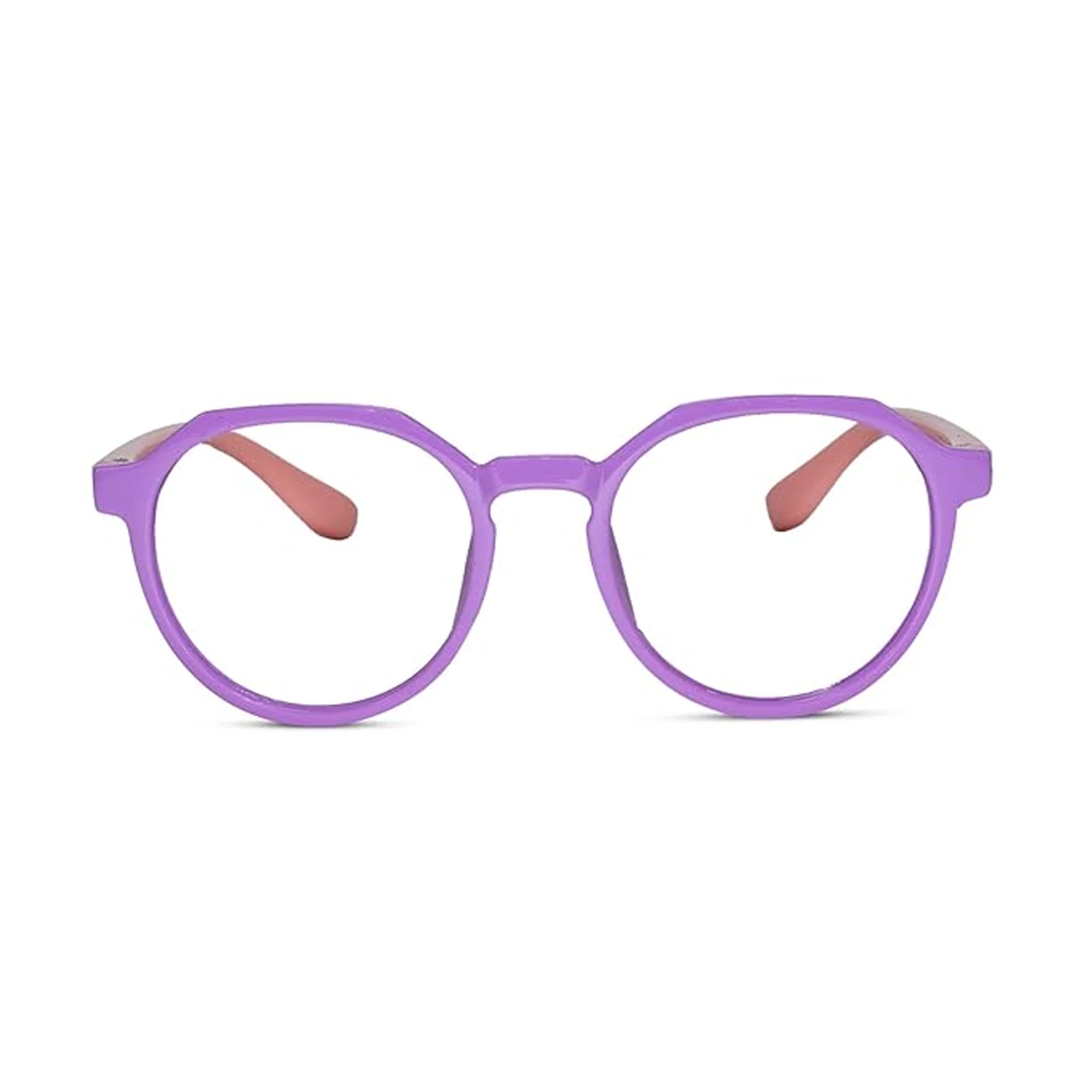 Light Weight Purple Hexagonal Eyeglasses for 6-12 Yrs - Image 2
