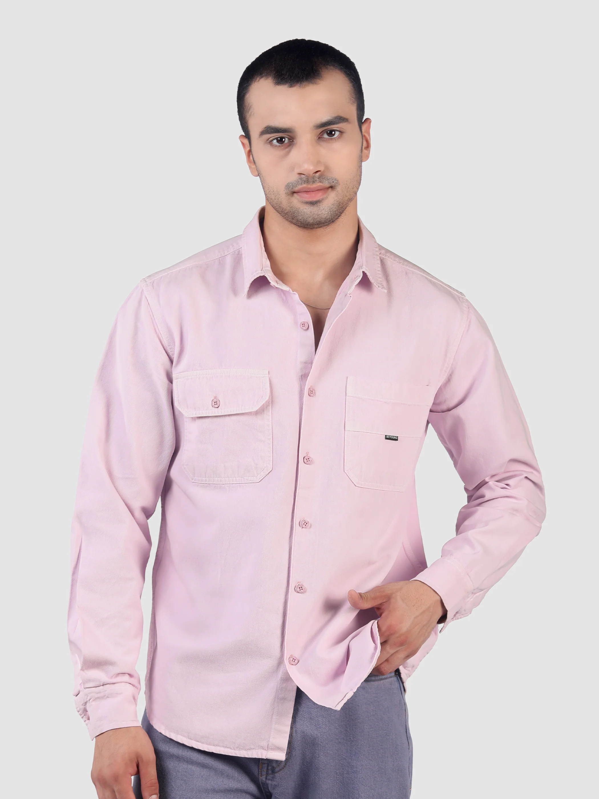 Lilac Dual Over Dyed Patch Pocket Shirt
