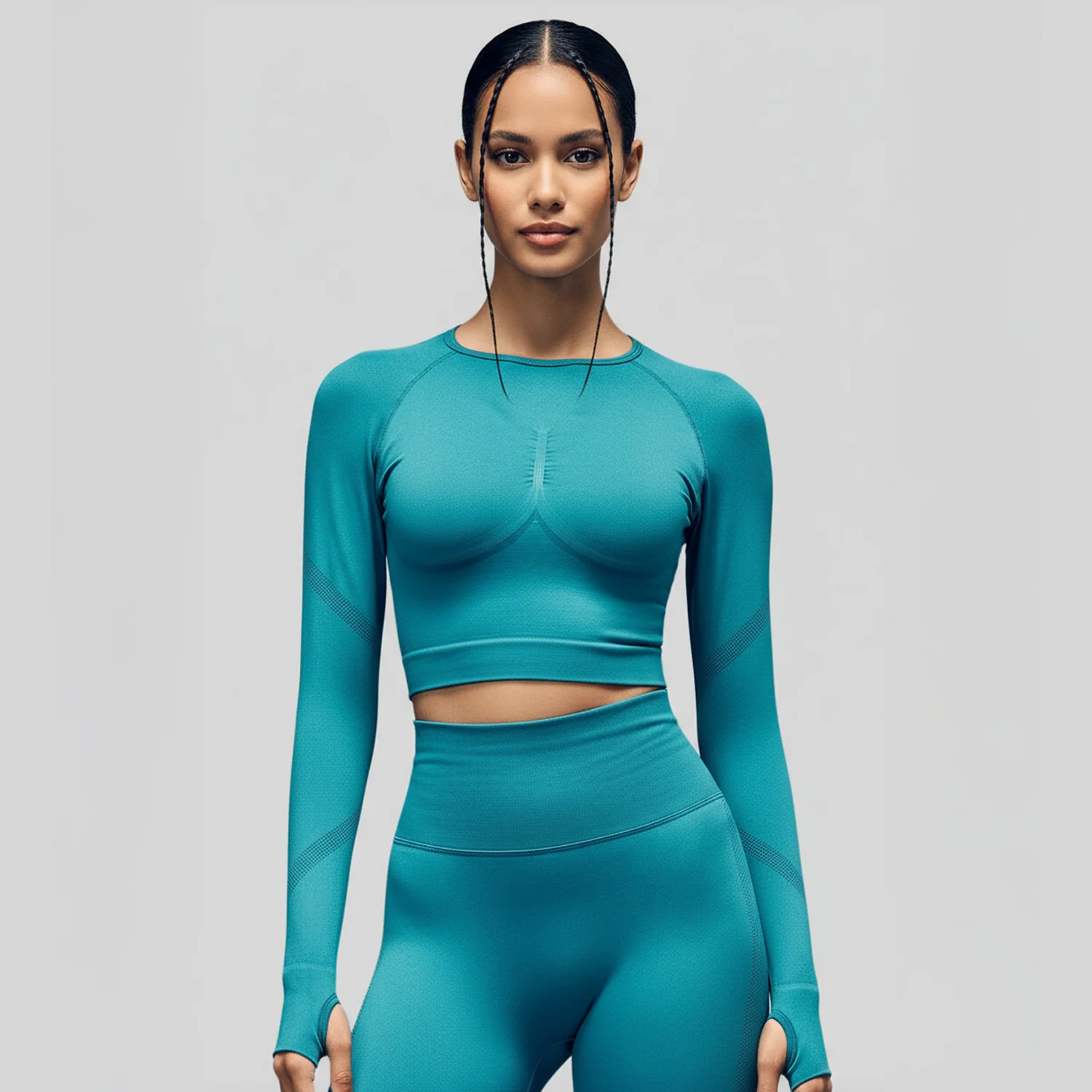 Limitless snatched Long sleeve drop top- Green - Image 7