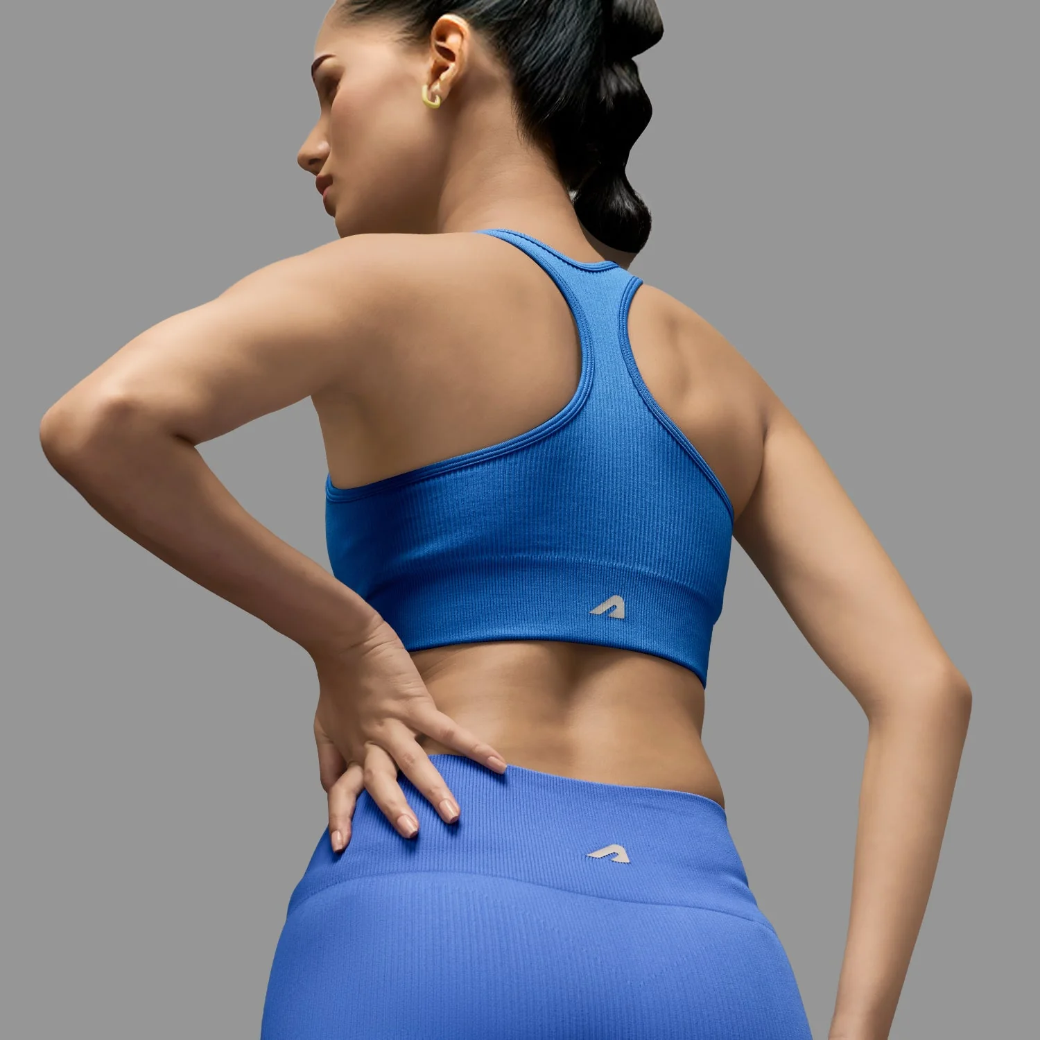 Limitless Snatched ribbed sports bra - Royal blue - Image 2