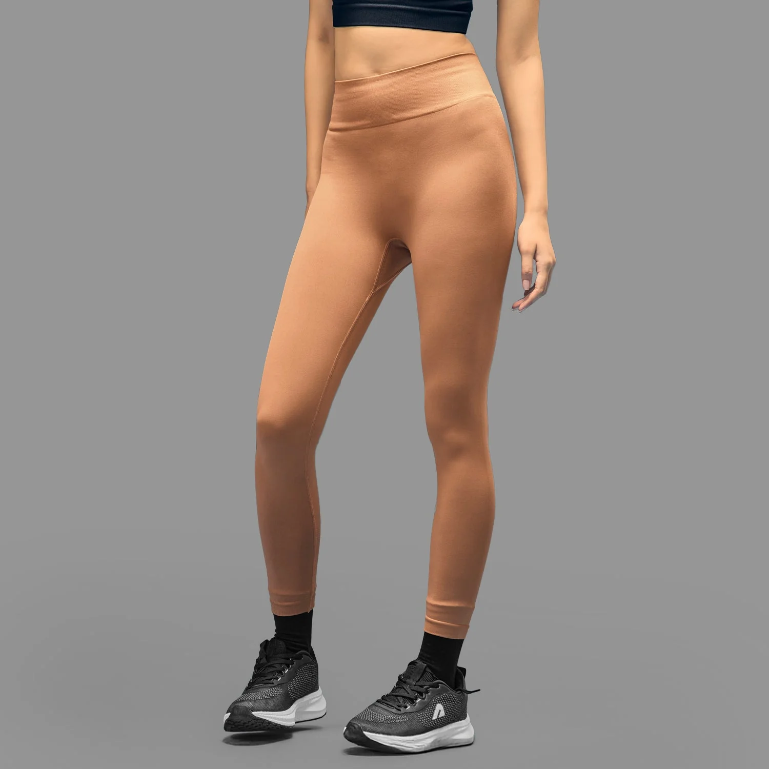 Limitless snatched ribbed waistband & Ruched back legging - BROWN - Image 6