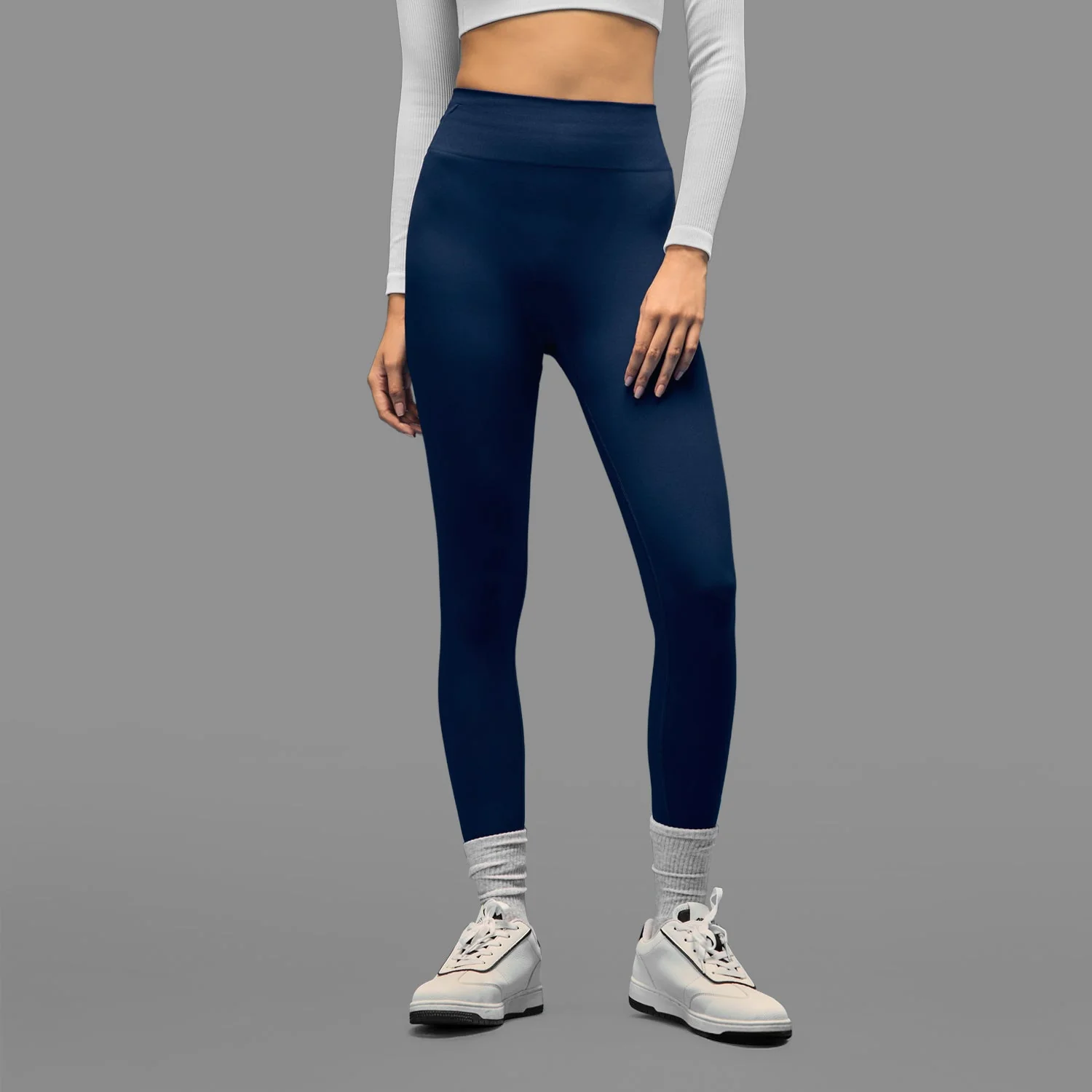 Limitless snatched ribbed waistband & Ruched back legging - NAVY BLUE - Image 12